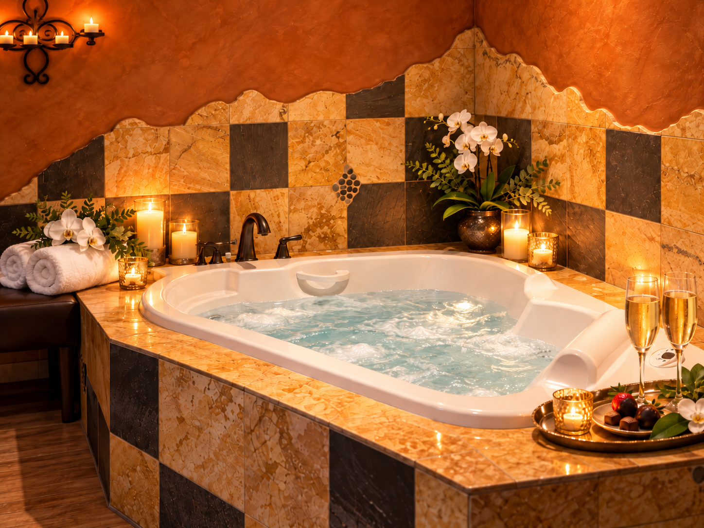 Dolce Vita - Day Spa In Granite Bay, Ca Romantic Spa Tub With Candles